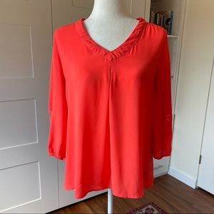 Brixon Ivy Neon Orange Cutout Blouse